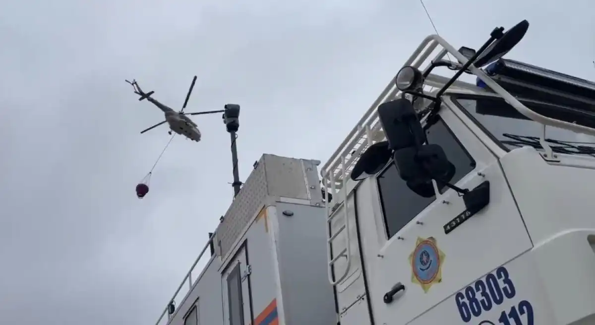 Воздушная техника задействована в тушении пожара в области Абай