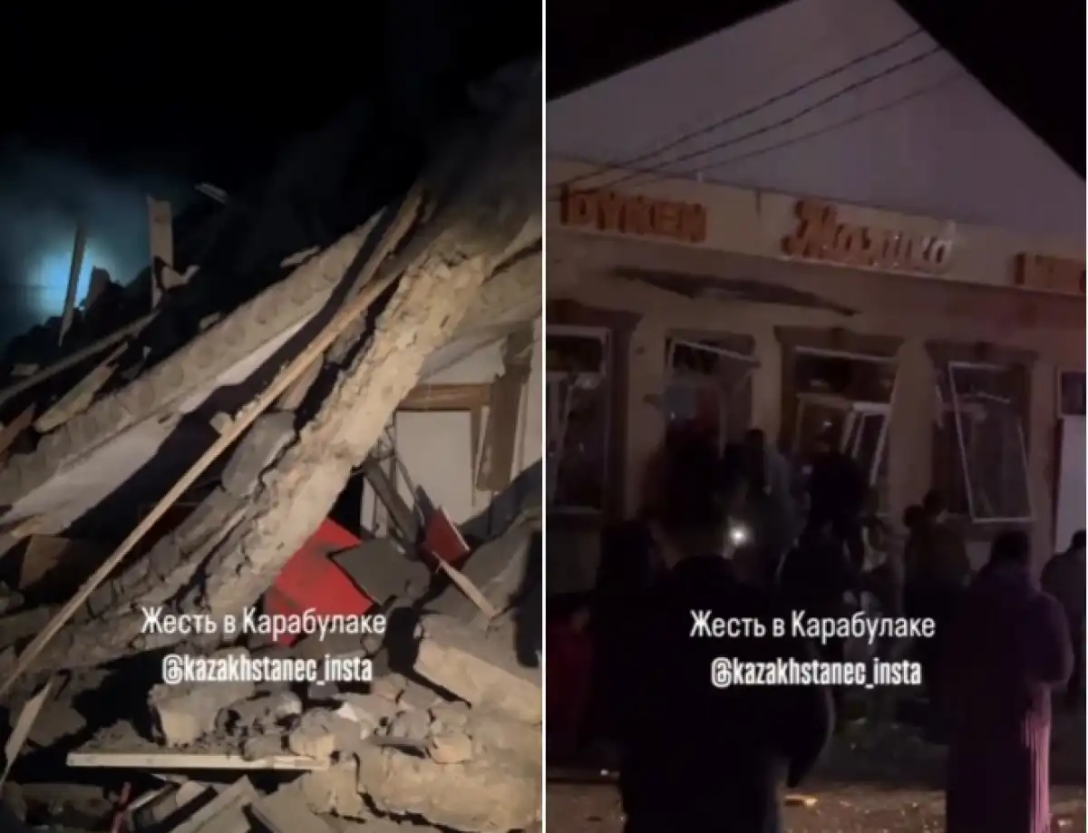 Хлопок газа обрушил часть магазина в Жетысу, есть пострадавшие – ВИДЕО