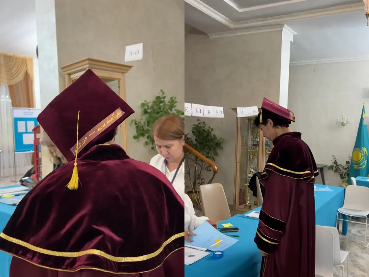 «23.08 – мой выбор»: студент необычно пришел на избирательный участок – ВИДЕО